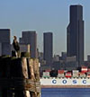 photo of ships in Puget Sound. Credit: Ken Lambert, Seattle Times.