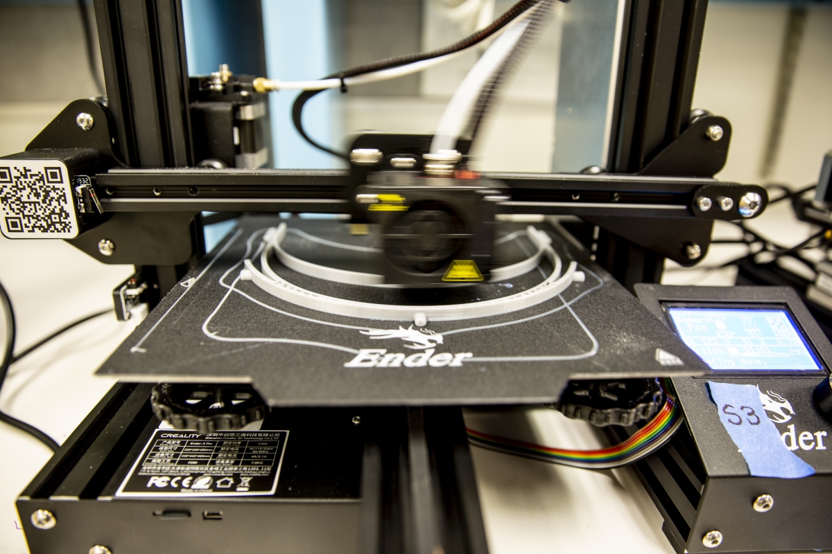 3D printer printing face shield part