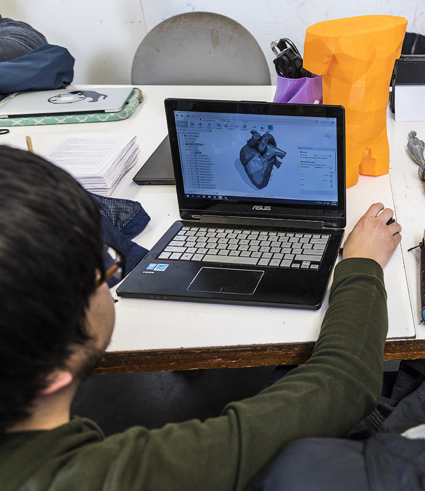 image of 3d model of a heart on a laptop screen