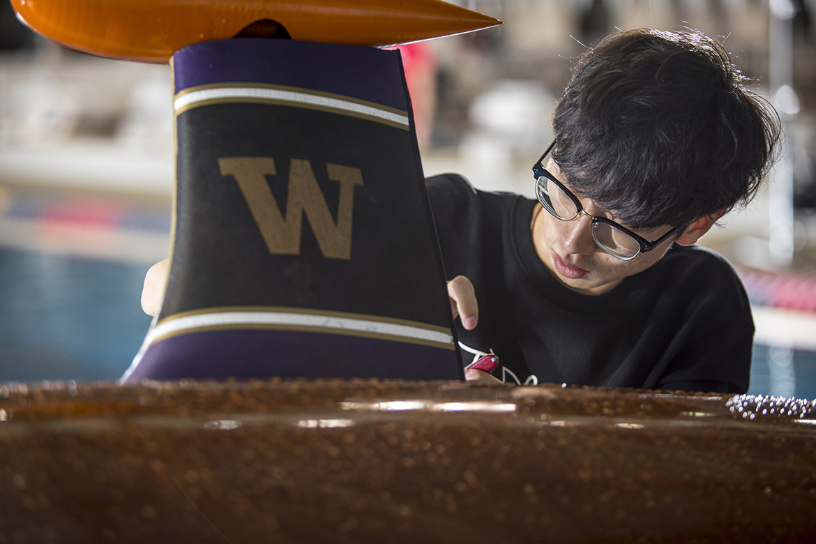 A student working on the sub