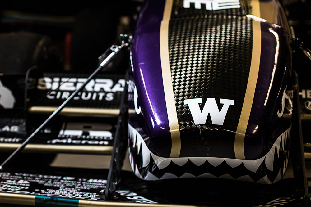 the front of a UW Formula Motorsports racecar