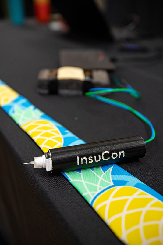 A pen-like injection device with a cord