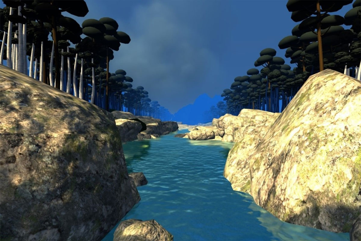 A VR image of a river scene