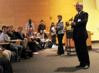 Negishi speaking at Kane Hall