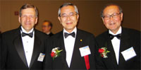 O'Donnell, Negishi and Taya at awards banquet