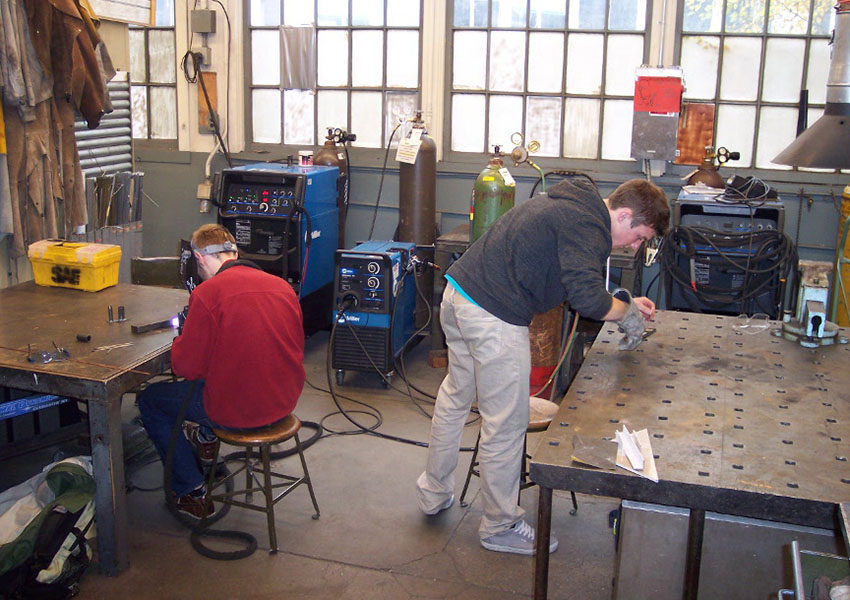 Students welding