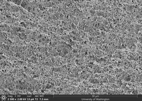 Details of plastic nanofoam material