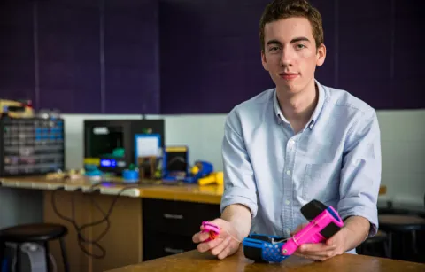 Bradley Wachter with orthosis