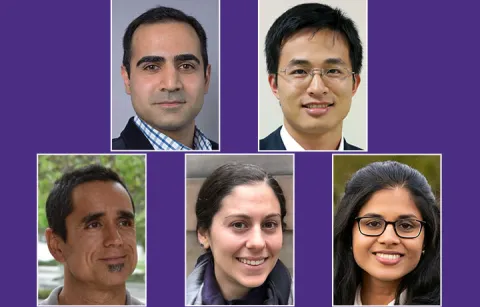 A collage of five new faculty