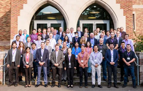 A group photo of UW faculty and composites industry representatives.