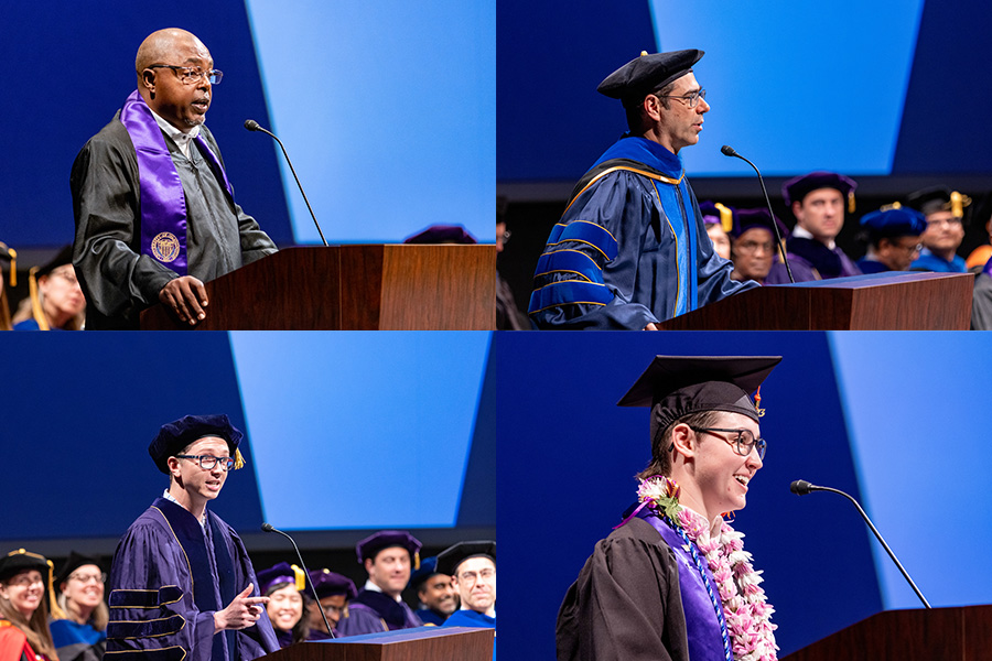Collage of graduation speakers
