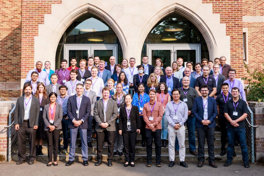 A group photo of UW faculty and composites industry representatives.