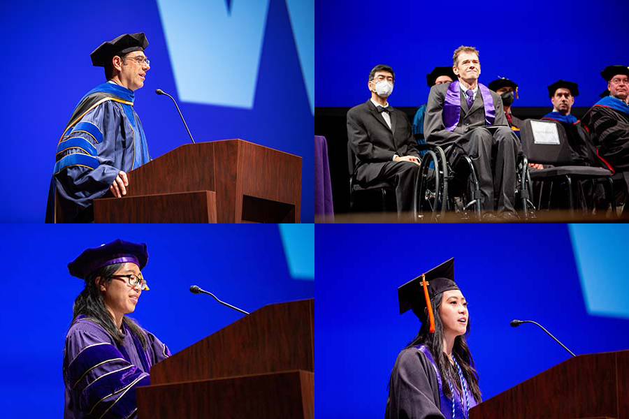 Collage of graduation speakers