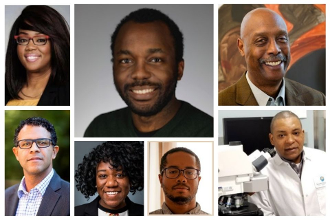 Collage of the 7 UW scientists included in Cell Mentor's list of 1000 inspiring Black scientists