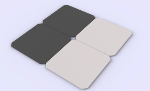 illustration of a 2x2 grid of squares with the left two squares dark grey and the light two squares light grey