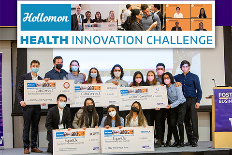 Judges awarded $38,500 in prizes to student teams at the 2022 Hollomon Health Innovation Challenge at the University of Washington.