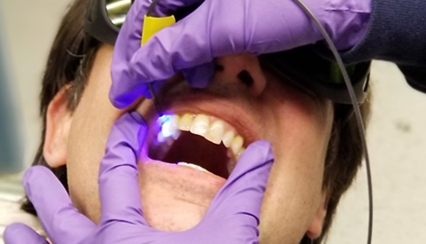 Patient in dental exam