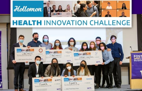 Group photo of health innovation challenge winners