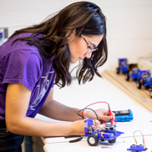 Student working at a lab